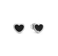EMOSFERE earrings in steel and enamel Black heart