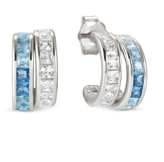 DAYTONIGHT earrings in 925 silver (DOUBLE CIRCLE) and cz