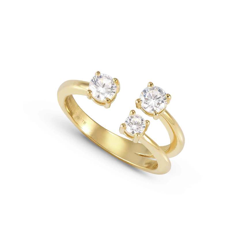 FASHION ERA ring in 925 silver and cubic zirconia Yellow Gold Size 11