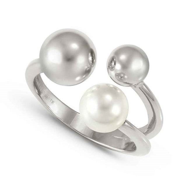 FASHION ERA ring in 925 silver and white pearl Silver Size 15