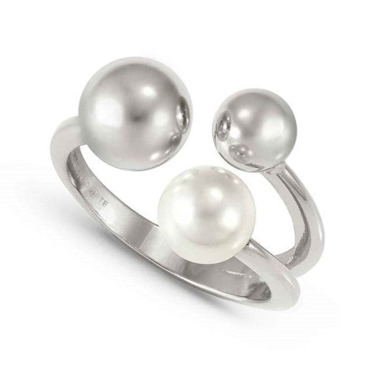 FASHION ERA ring in 925 silver and white pearl Silver Size 15