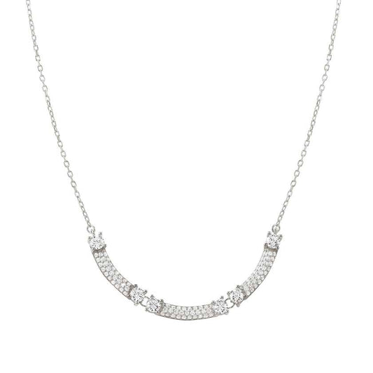 FASHION ERA necklace in 925 silver and 3 cubic zirconia pavé Silver