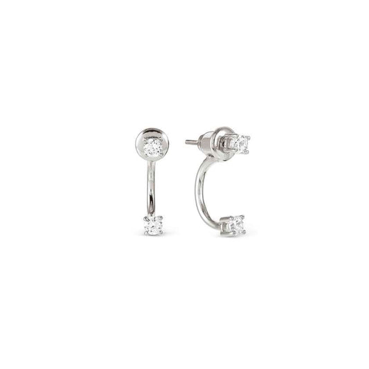 FASHION ERA earrings in 925 silver (SMALL) and cz Silver