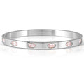 PRETTY BANGLES New Edition bracelet in steel and 6 oval cz (MEDIUM SIZE) PINK