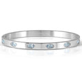 PRETTY BANGLES New Edition bracelet in steel and 6 oval cz (SMALL SIZE) LIGHT BLUE