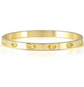 PRETTY BANGLES New Edition bracelet in steel and 6 oval cz (LARGE SIZE) YELLOW fin. Yellow gold