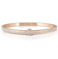 PRETTY BANGLES New Edition bracelet in steel, CENTRAL cz and PAVE' (SMALL SIZE) WHITE Rose Gold finish
