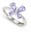 SHINE ME UP ring in 925 silver and cubic zirconia White/Lilac Butterfly