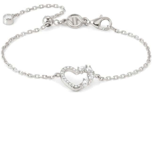 SHINE ME UP bracelet in 925 silver and cubic zirconia White Heart