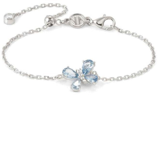 SHINE ME UP bracelet in 925 silver and cubic zirconia White/Light Blue Butterfly