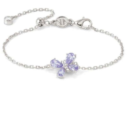 SHINE ME UP bracelet in 925 silver and cubic zirconia White/Lilac Butterfly