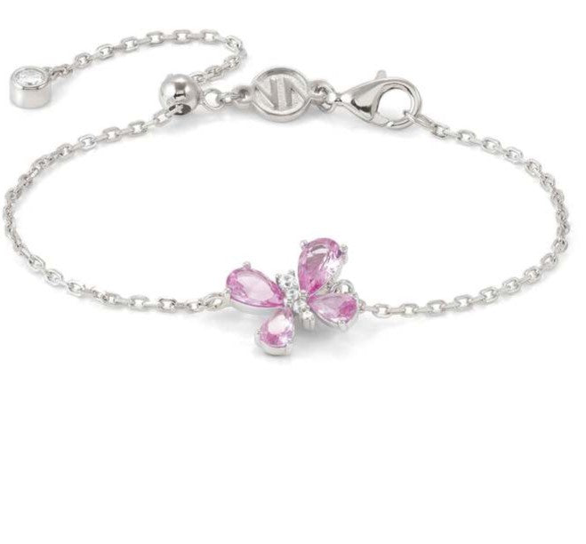 SHINE ME UP bracelet in 925 silver and cubic zirconia White/Pink Butterfly