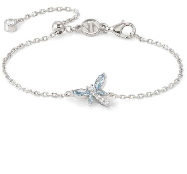 SHINE ME UP bracelet in 925 silver and cubic zirconia White/Light Blue Dragonfly