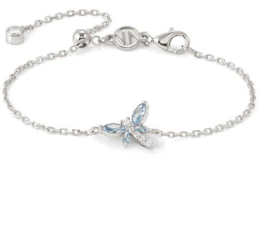 SHINE ME UP bracelet in 925 silver and cubic zirconia White/Light Blue Dragonfly