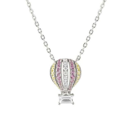 SHINE ME UP necklace in 925 silver and cubic zirconia Hot Air Balloon Mix