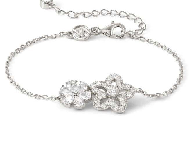 SWEETMADAME bracelet in 925 silver 2 symbols and cubic zirconia Flower