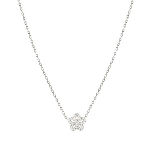 SWEETMADAME necklace in 925 silver and cubic zirconia pavé Flower