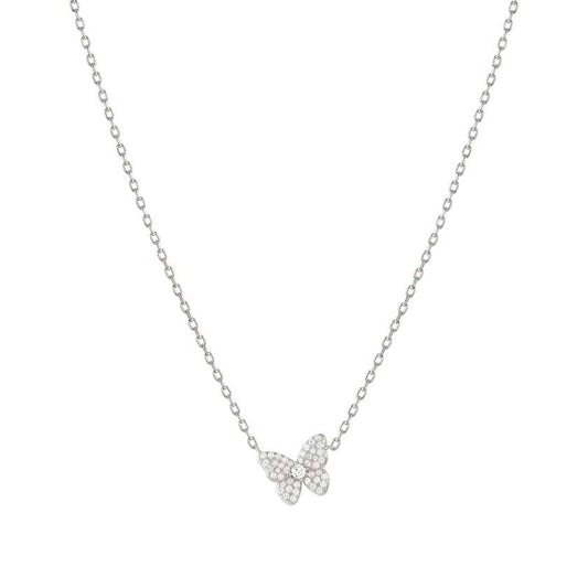 SWEETMADAME necklace in 925 silver and cubic zirconia pavé Butterfly