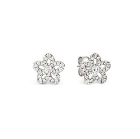 SWEETMADAME earrings in 925 silver and cubic zirconia pavé Flower