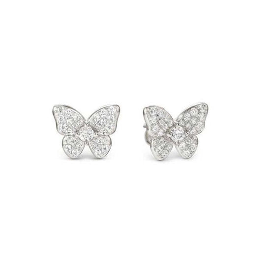 SWEETMADAME earrings in 925 silver and cubic zirconia pavé Butterfly