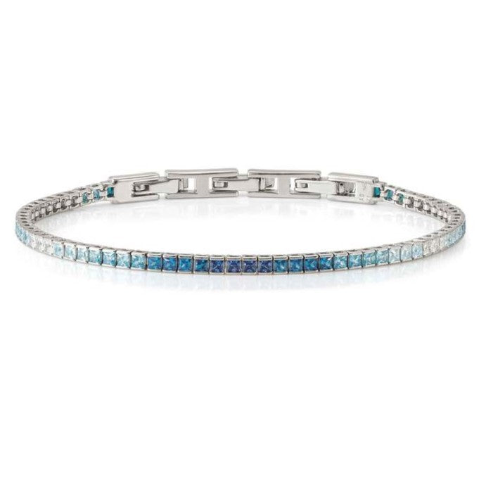 DAYTONIGHT bracelet in 925 silver (2.7 mm) and cubic zirconia (E) LIGHT BLUE