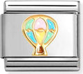 030285/66 Classic  steel, enamel, 18k gold Hot Air Balloon