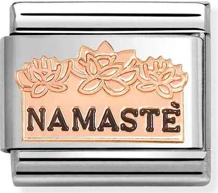 430202/43 Classic steel, enamel & 9k rose Gold Namaste