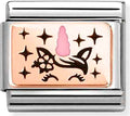 430204/03 Classic  steel, enamel,9k gold Unicorn Horn