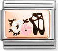 430204/05 Classic  steel, enamel,9k gold Ballet Shoes