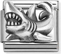330101/87 Classic OXIDIZED SYMBOLS in st.steel  925 silver Shark