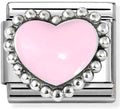 330204/33 Classic SYMBOLS in stainless steel, enamel and 925 sterling silver Pastel pink raised heart