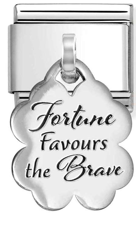 331811/11 Classic CHARMS, 925 silver FOUR-LEAF CLOVER Fortune Favours the Brave