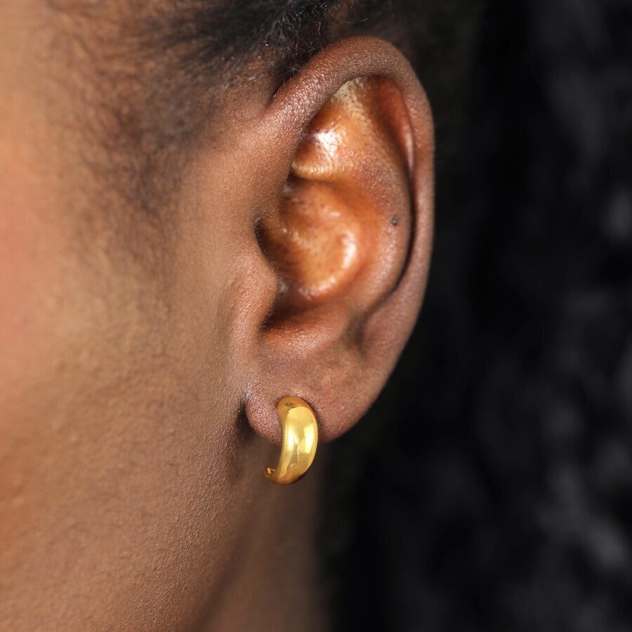 Lisa Angel Sterling Silver Half Moon Drop Earrings Gold