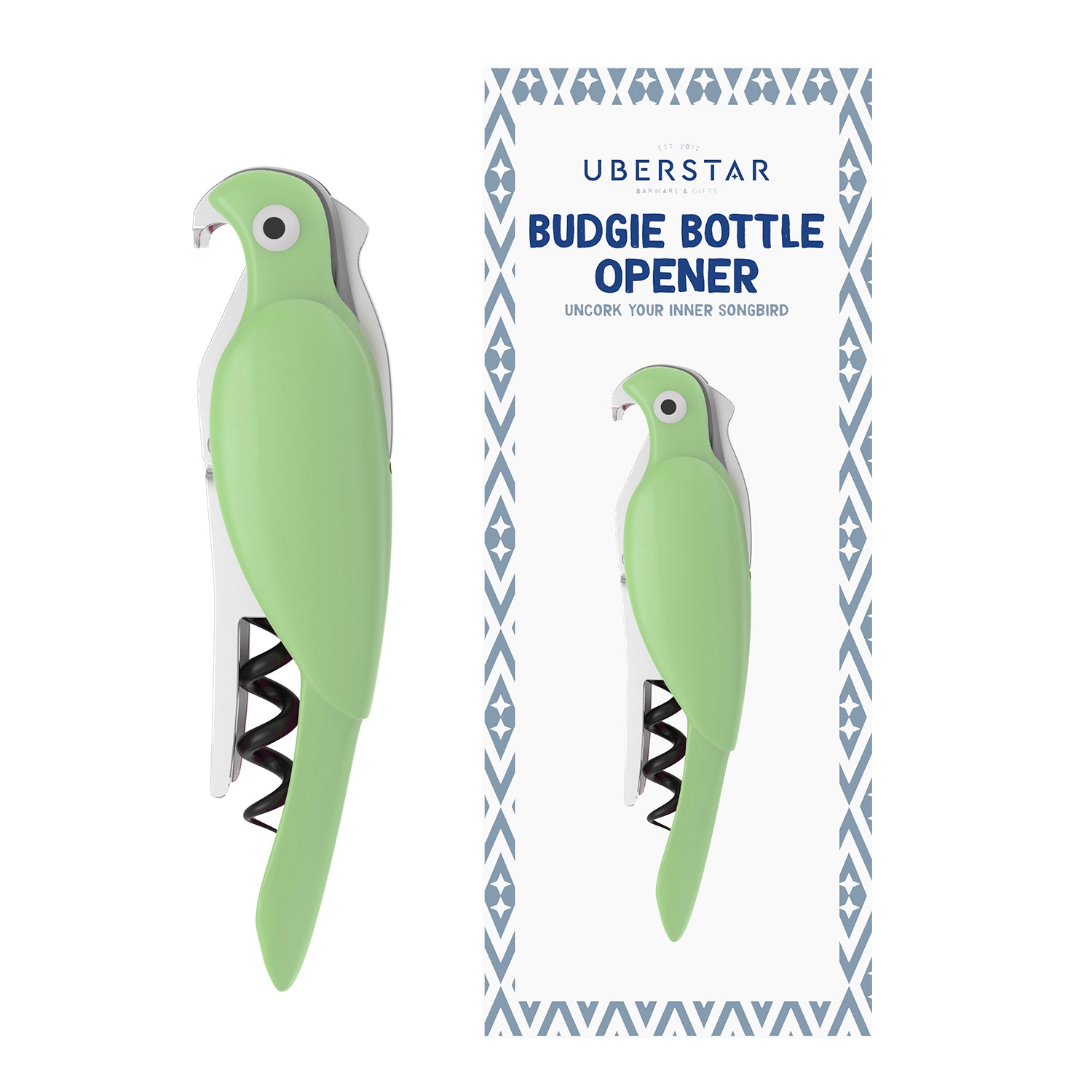 Budgie Bottle Opener Green