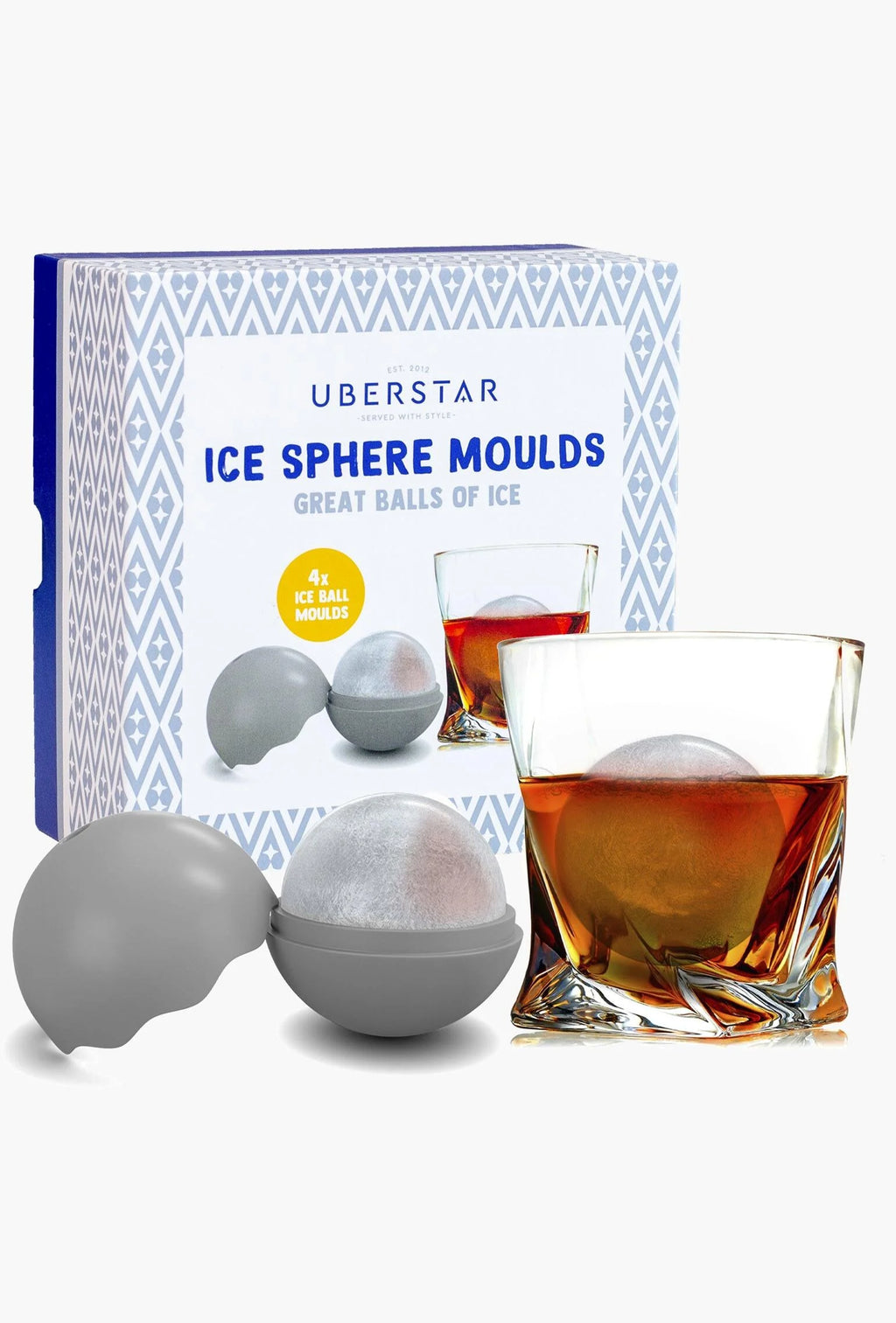 Ice Sphere Moulds 4 Pack Grey