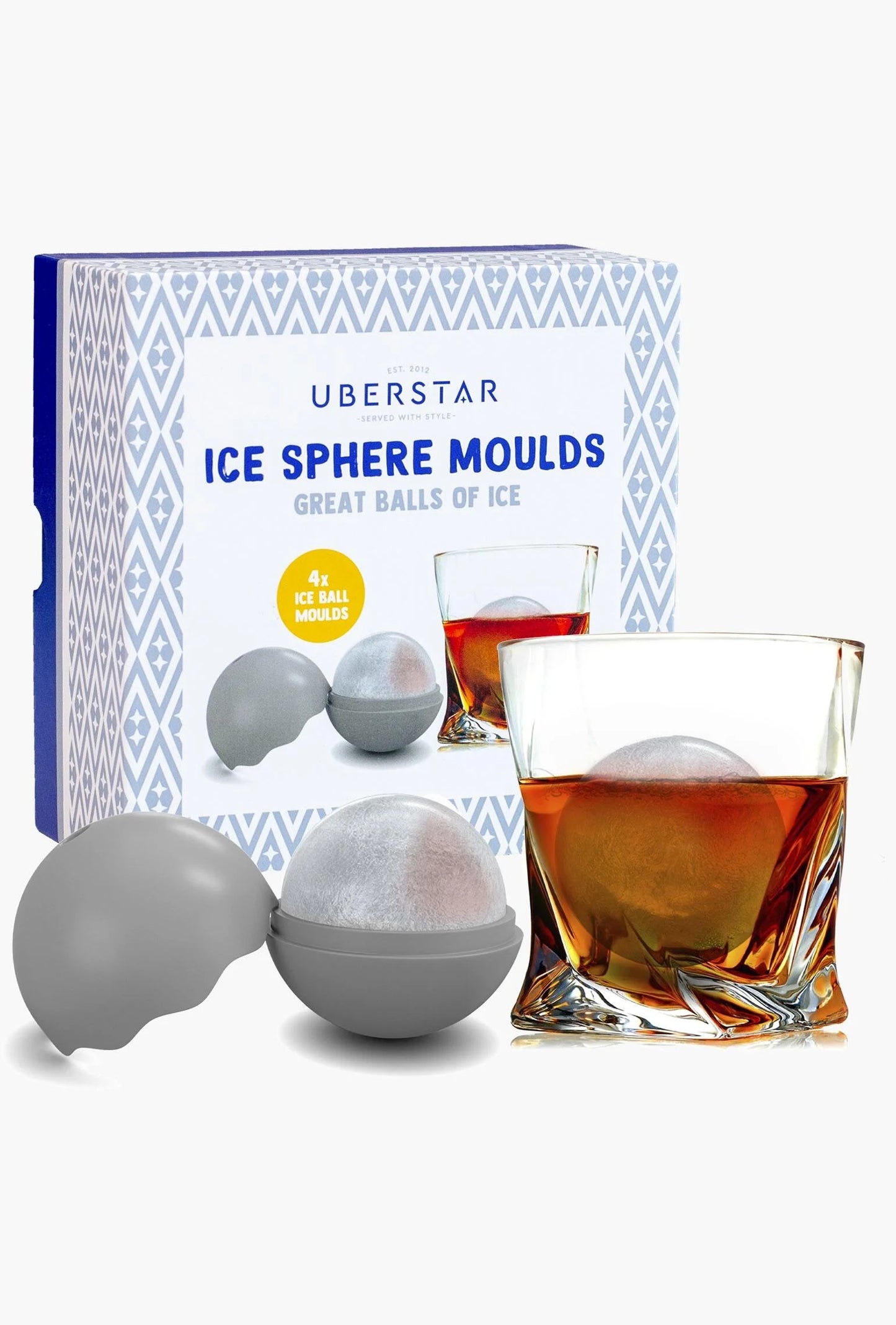 Ice Sphere Moulds 4 Pack Grey
