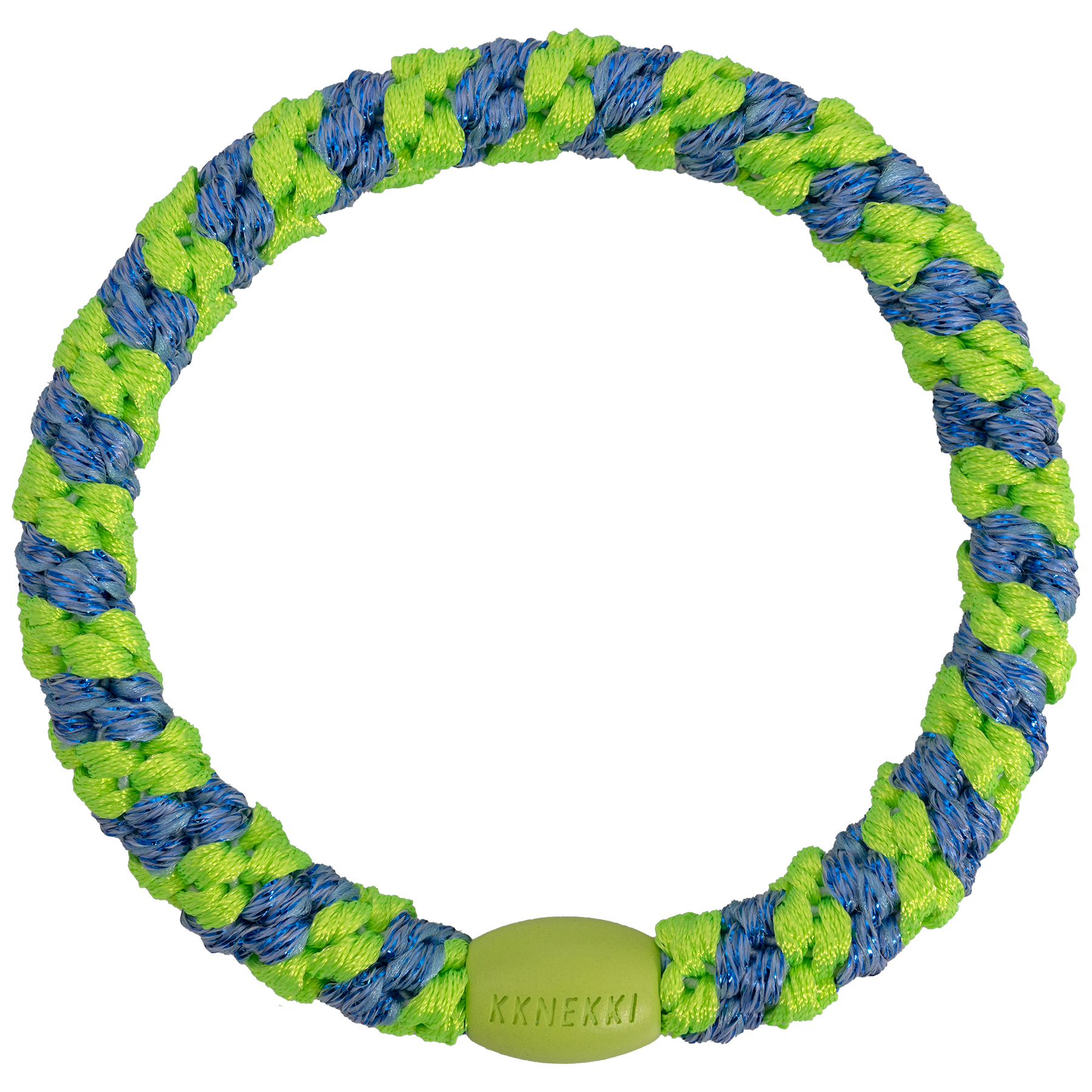 Kknekki Stripe Lime Green Ocean Glitter Hair Tie