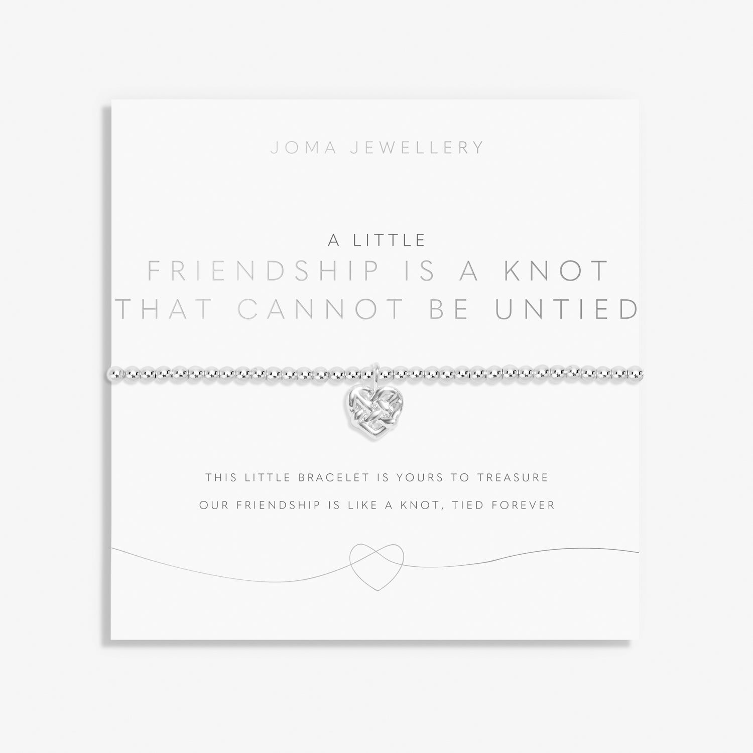 A Little Friendship Is A Knot That Cannot Be Untied Silver Plated Bracelet
