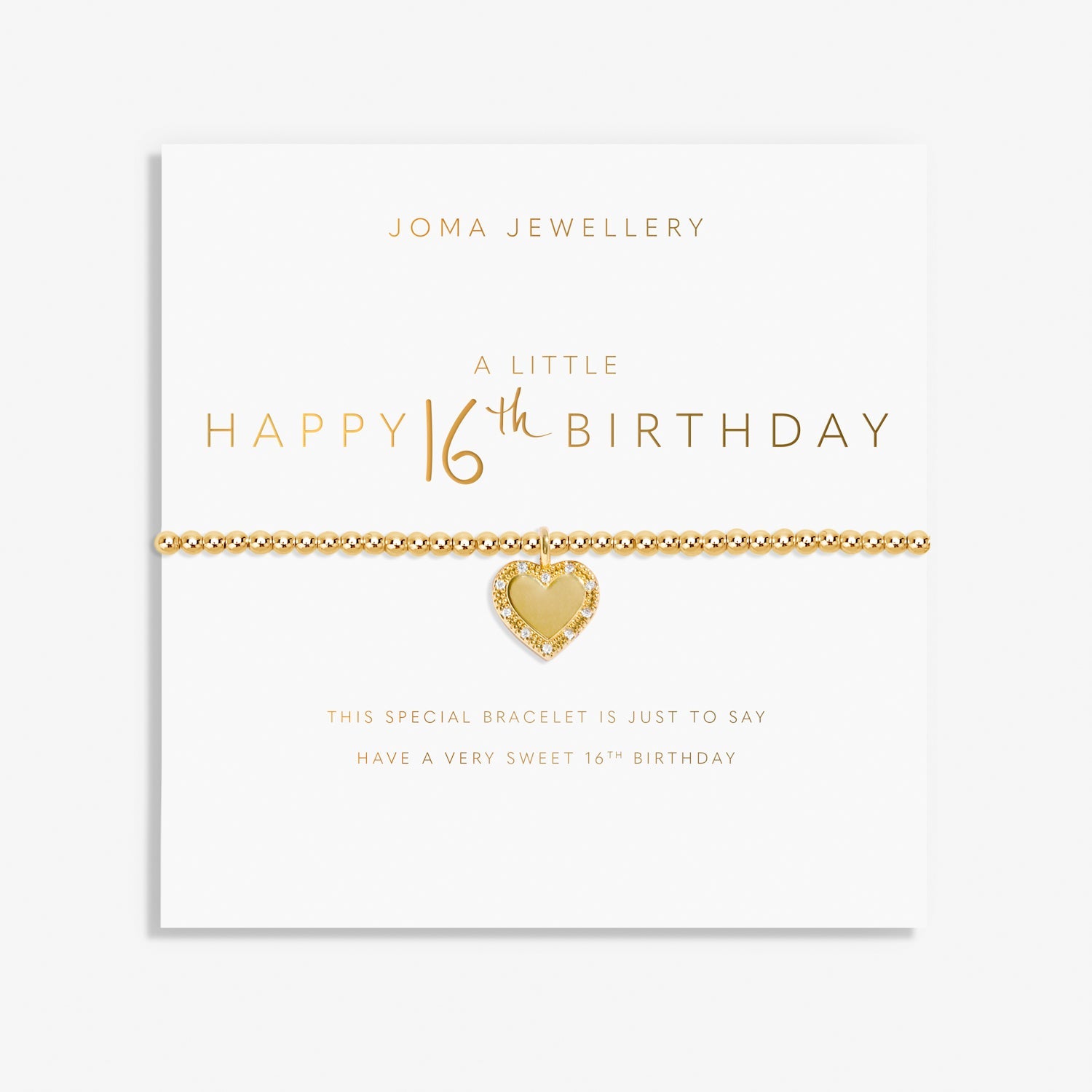 A Little Happy 16Th Birthday Gold Plated Bracelet