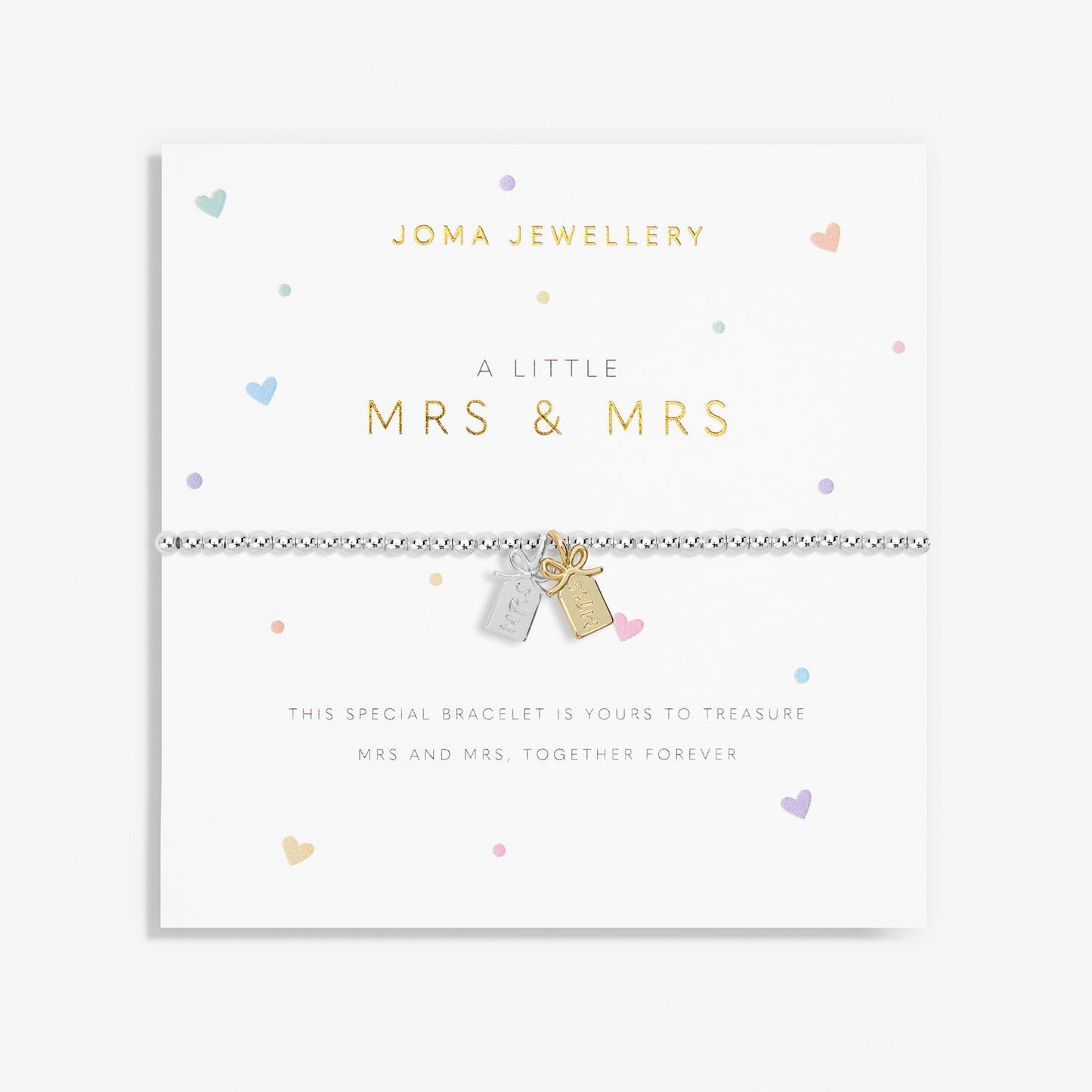 Joma Jewellery A Little Mrs & Mrs Silver And Gold Plated Bracelet