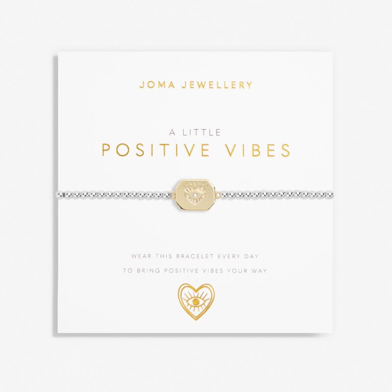 Joma Jewellery A Little Positive Vibes Silver And Gold Plated Bracelet