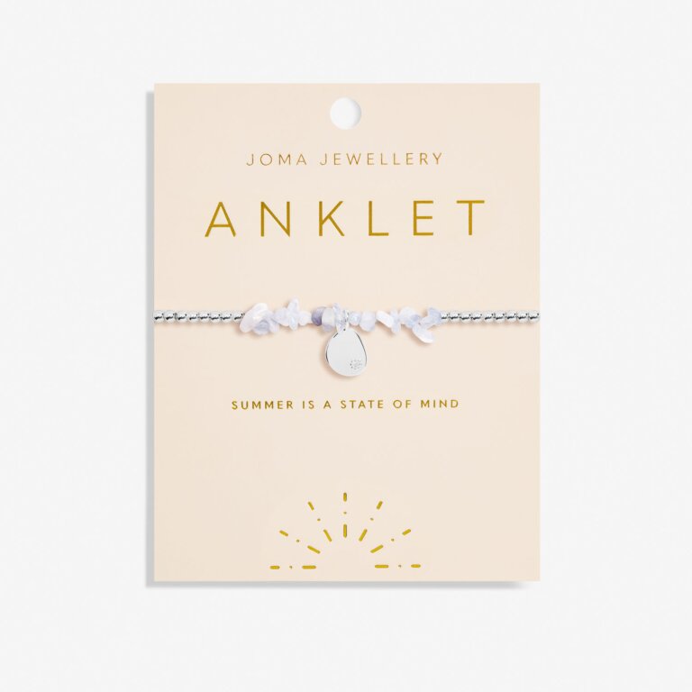 Joma Jewellery Anklet Blue Agate Silver Plated Anklet