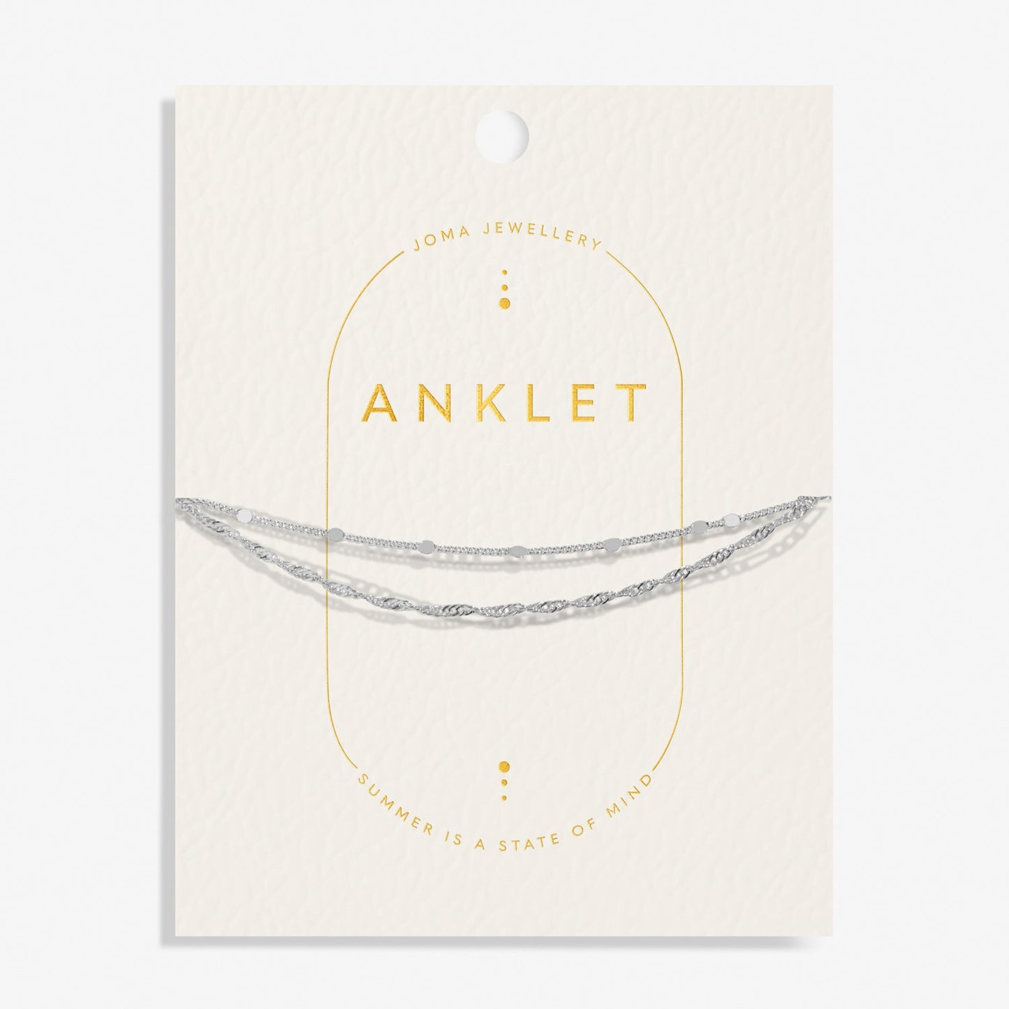 Anklet Layered Twist Silver Plated Anklet