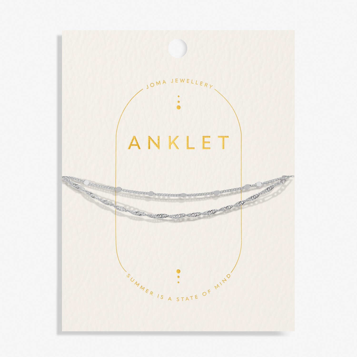 Anklet Layered Twist Silver Plated Anklet