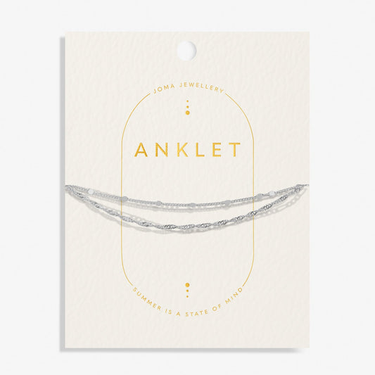 Anklet Layered Twist Silver Plated Anklet