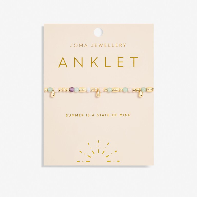 Joma Jewellery Anklet Multi Stone Gold Plated Anklet