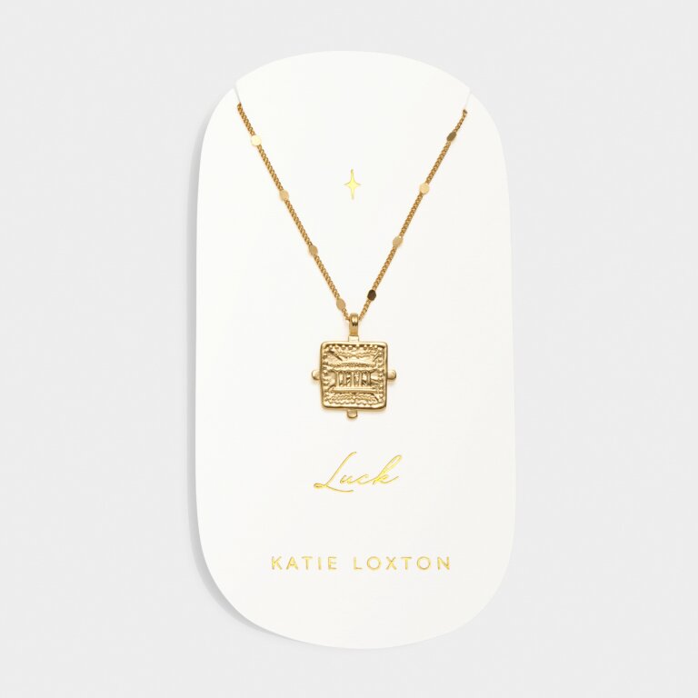 Katie Loxton Antique Coin Necklace Luck Gold Plated Necklace