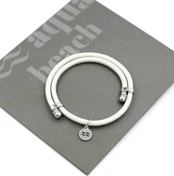 Aqua Beach Recycled Plastic Bracelet White