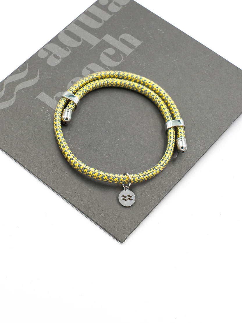Aqua Beach Recycled Plastic Bracelet Yellow