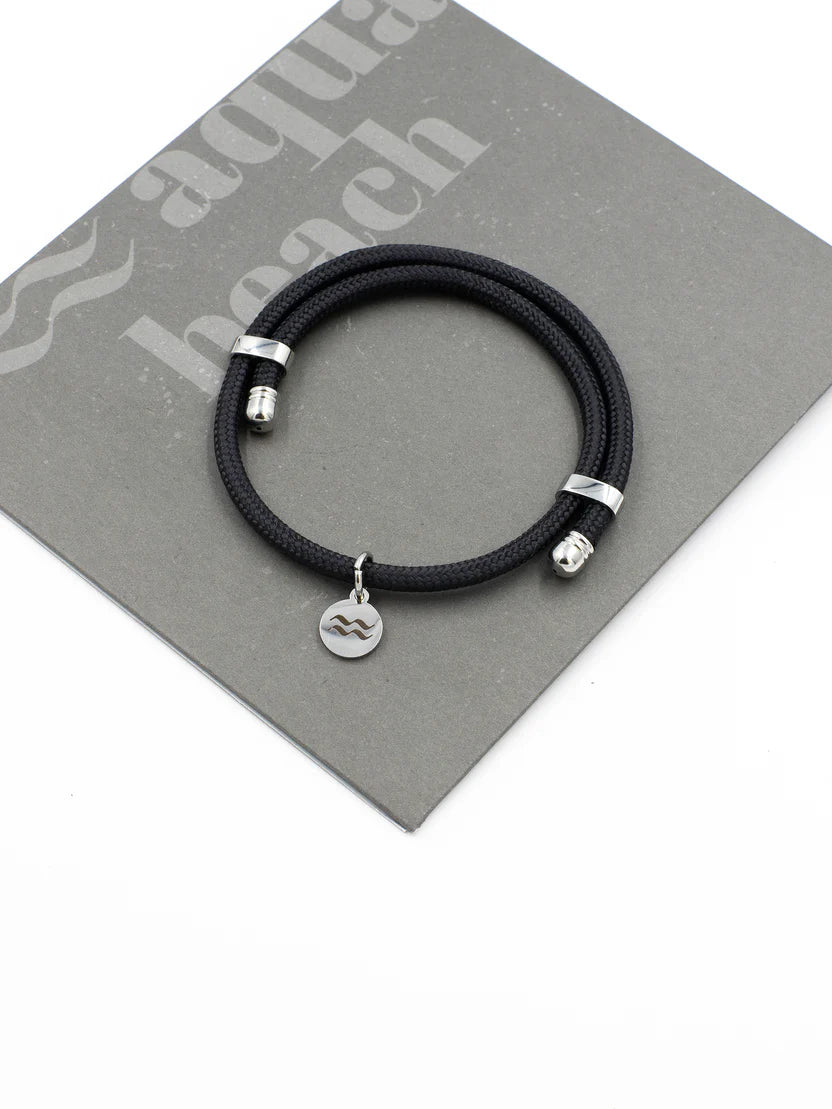 Aqua Beach Recycled Plastic Bracelet Black